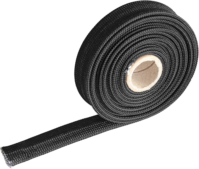 Heat Hose Fiberglass Wrap Shield Sleeve- 1/2" ID x 10'Black Adjustable Hose by LEDAUT