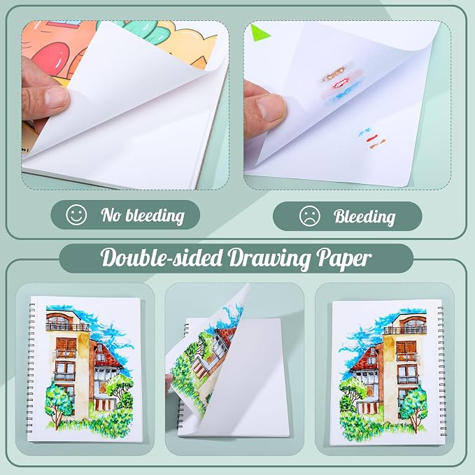 50 Sheets Marker Paper Pad, 9×12 Inch Bleedproof Art Sketch Pad, 73lb/120gsm - Image 5