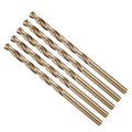 Drill Bit, #18 Cutting Diameter, 4341 HSS Gold Finish 135° Cutting Angle Number Jobber Bits - (Applications: for Drilling Soft Metal Plastic Wood), 5-Pieces