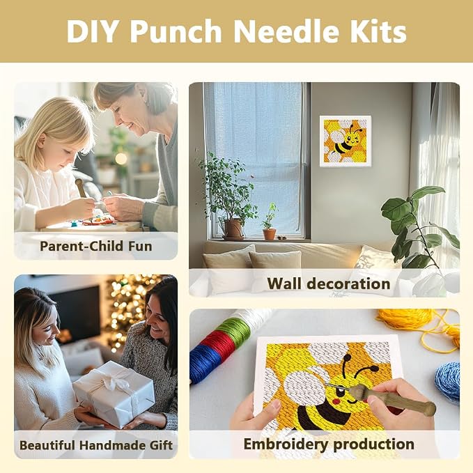 Doodlream Bee DIY Punch Needle Embroidery Kit - Image 4