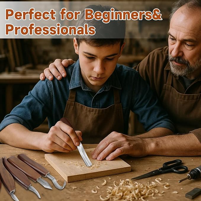 Wood Carving Kit, Professional Whittling Knife Set, Wooden Hand Knives - Image 2
