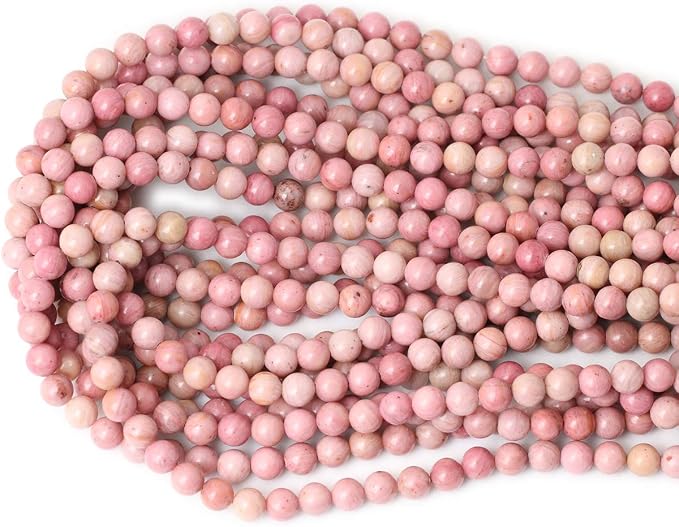 60PCS 6mm Natural Rhodochrosite Gemstone Smooth Round Loose Beads - Image 3