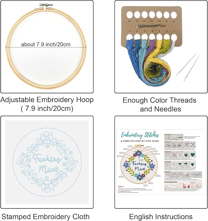 Louise Maelys Funny Flower Wreath Embroidery Kit - Image 2