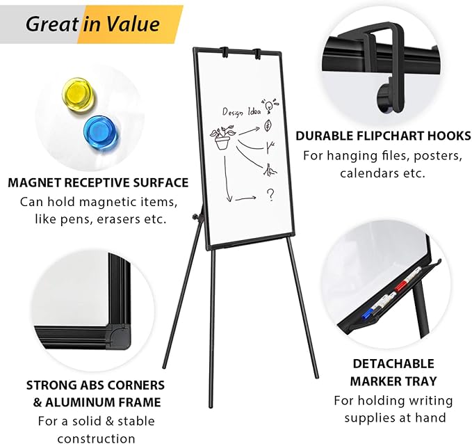 Maxtek Easel Whiteboard 36 x 24, Stand Tripod - Image 5