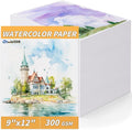 300 Sheets Cotton Watercolor Paper Bulk -140LB/300GSM Art Paper-9 x 12 inch by Oleitodh