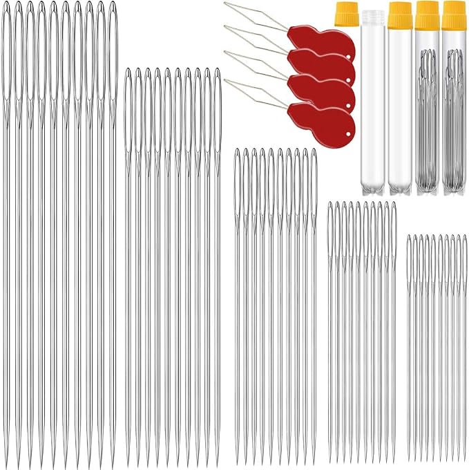 100 Pack Premium Large Eye Needles by JollMono