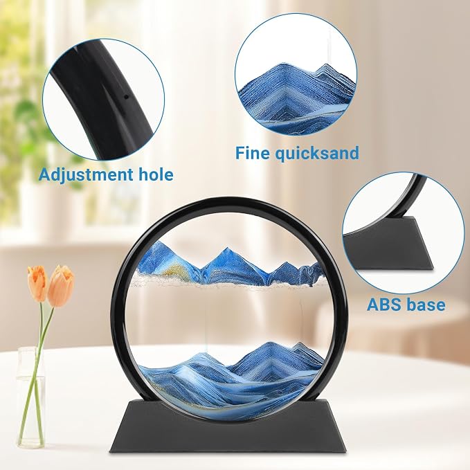 Moving Sand Art, 12 inch 3D Liquid Motion Deep Sea Sandscape Color Quicksand - Image 2