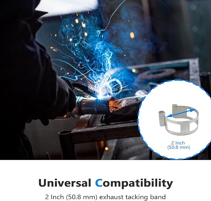 2 Inch (50.8 mm) Stainless Steel Welding Tacking Band Clamp,Clamp-On Exhaust Pipe Tacking Band for Welding Fabrication