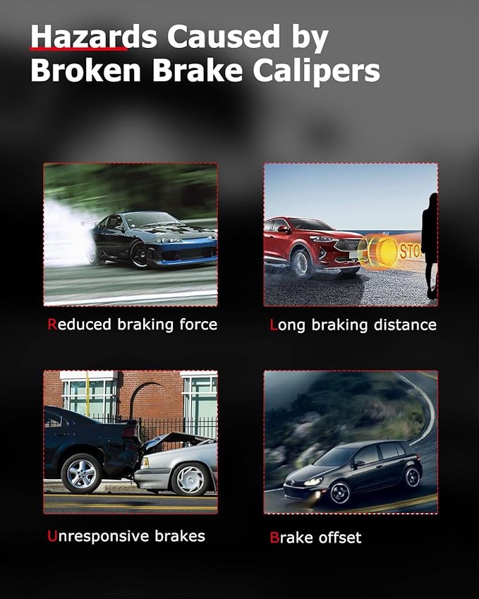 cciyu Front Left & Right Brake Calipers w/Bracket 18B5237 18B5236 2010-2021 For Ford For Expedition,2010-2011 For Ford For F-150,2010-2011 For Lincoln For Mark LT,2010-2021 For Lincoln For Navigator