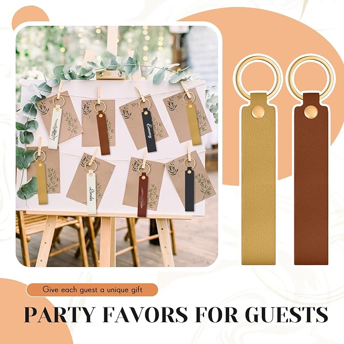 Wavyknot 100 Pcs PU Leather Keychain Blanks Bulk Laser Engraving Blanks - Image 6