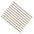 Drill Bit, #60 Cutting Diameter, 4341 HSS Gold Finish 118° Cutting Angle Number Jobber Bits - (Applications: for Drilling Soft Metal Plastic Wood), 10-Pieces