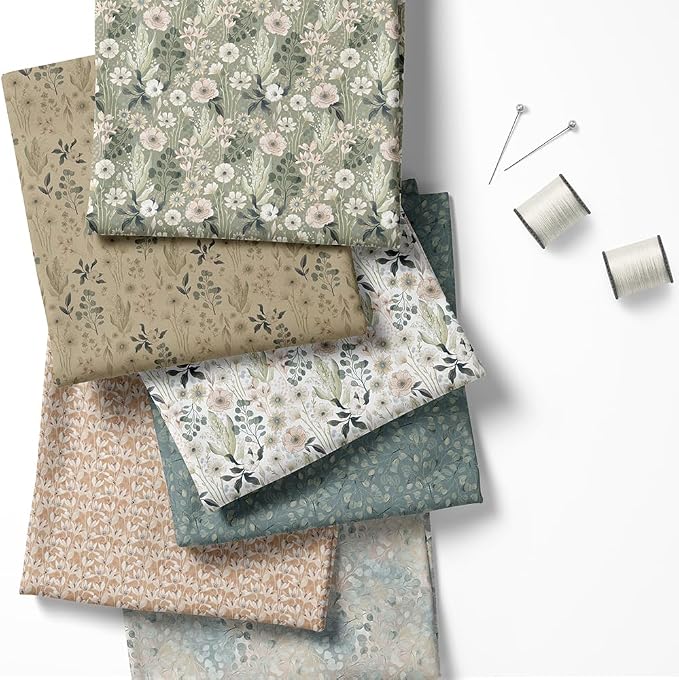 Patchwork Fabric Panel 100x155 cm, 100% Cotton Satin, 6 Coordinated Vintage - Image 2