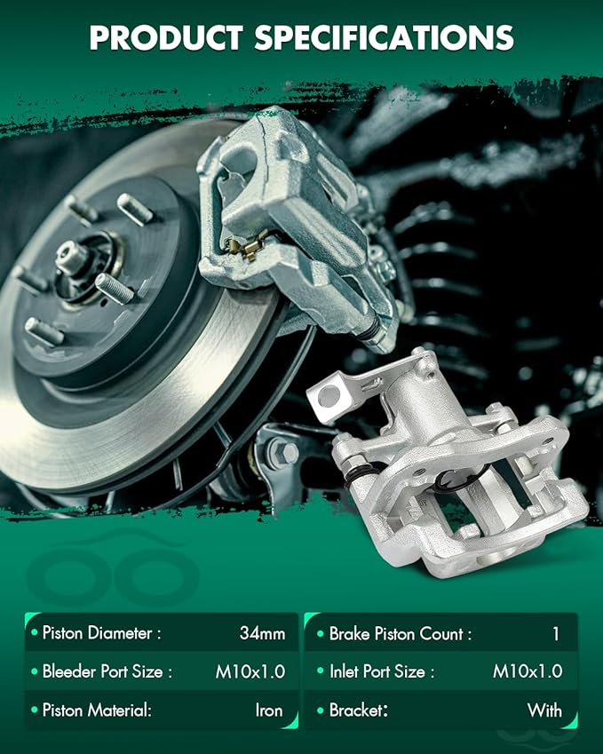 SCITOO Rear Right Brake Caliper With Bracket 19B6810 Compatible For Kia For Rio 2012-2017