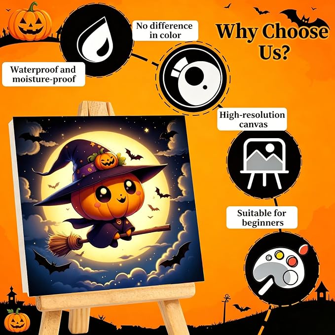 Arttoplus 4 Pack Halloween Paint by Numbers Kit - Image 3