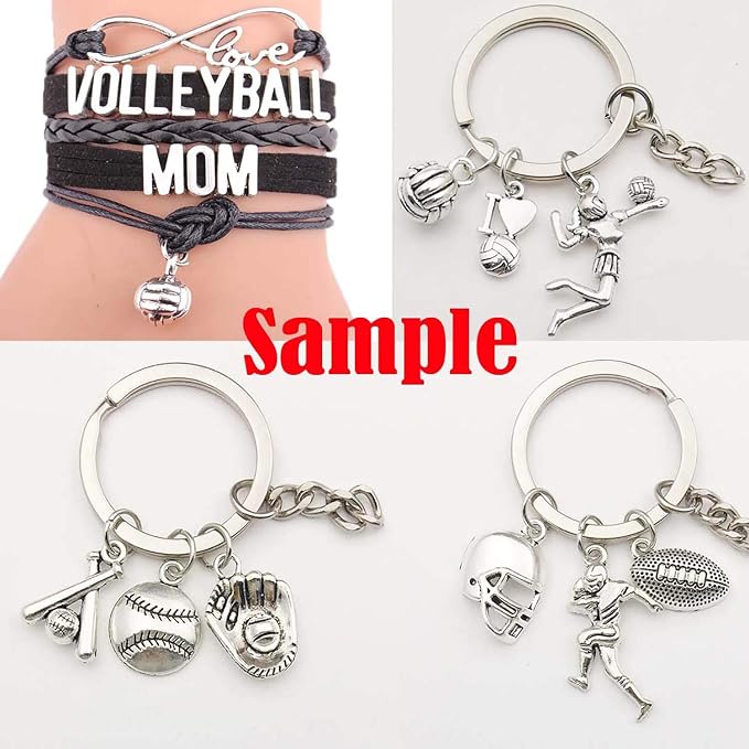 Youdiyla 45 Volleyball Charms Collection, Bulk I Love Sport Volleyball Girl - Image 7