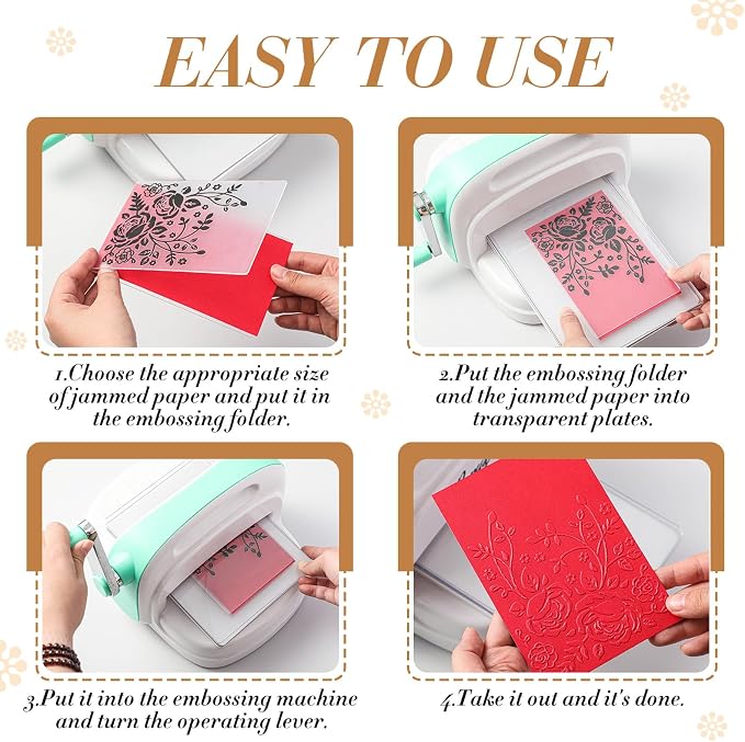 Geiserailie 8 Pcs Embossing Folders 2d/3D Embossing Machine Template Paper Card - Image 3