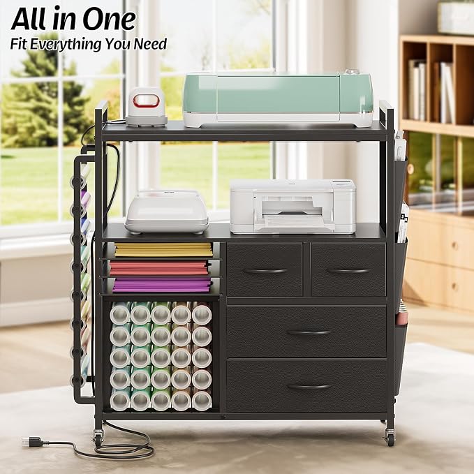 VENNQD Large Craft Organizer and Storage Rolling Cart Compatible - Image 4
