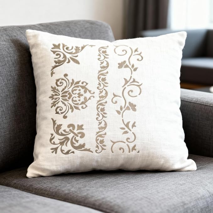 TIAMECH A4 Reusable Floral Edge Line Stencil - Image 2
