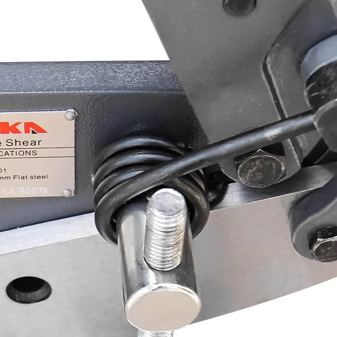 KAKA INDUSTRIAL Manual Metal Shear HS-12, 12 inch Throatless Cutting Machine for Sheet Metal, Plate Steel and Round Bars - Portable Workbench-Mounted Tool