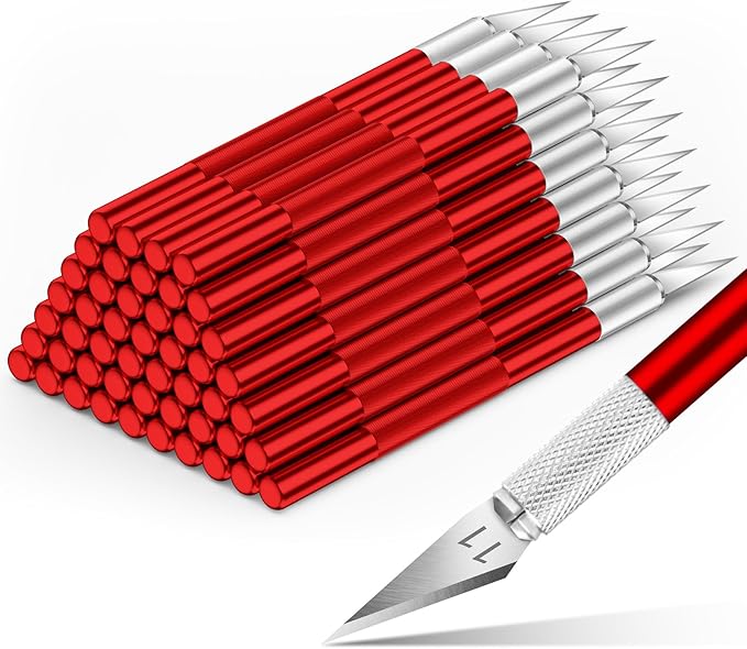 DIYSELF 50-Piece Exacto Knife, Aluminum Alloy Handle, Precision Craft Hobby by DIYSELF