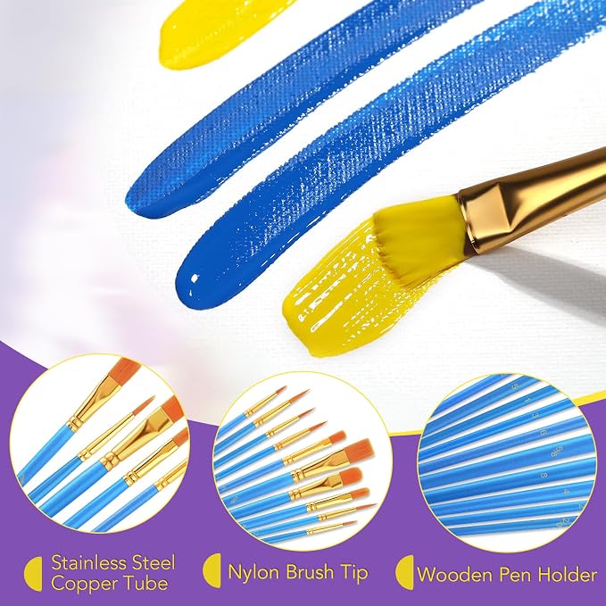 AROIC Acrylic Paint Brush Set, for Oil Painting Rock Body Painting, Artist - Image 4