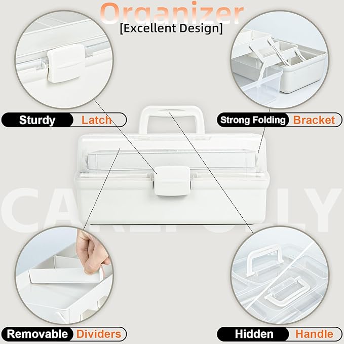 TERGOO 12.5in 3-Layer Multipurpose Craft Organizers and Storage - Image 6