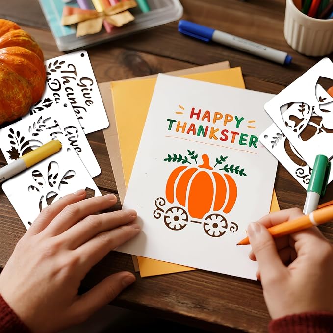 72 PCS 3x3 Inch Thanksgiving Stencils - Image 3
