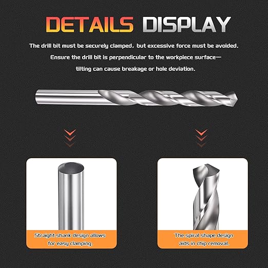 Drill Bit, 8.5mm Cutting Diameter, 4241 HSS 118° Cutting Angle Uncoated Bright Versatile Jobber Bits - (Applications: for Drilling Plastic Wood Soft Metal), 1-Pieces
