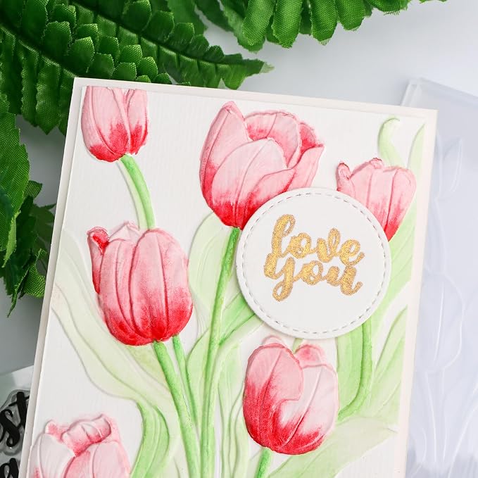 Tulip 3D Embossing Folder for Card Making DIY Scrapbooking Blossom Tulip Flower - Image 5