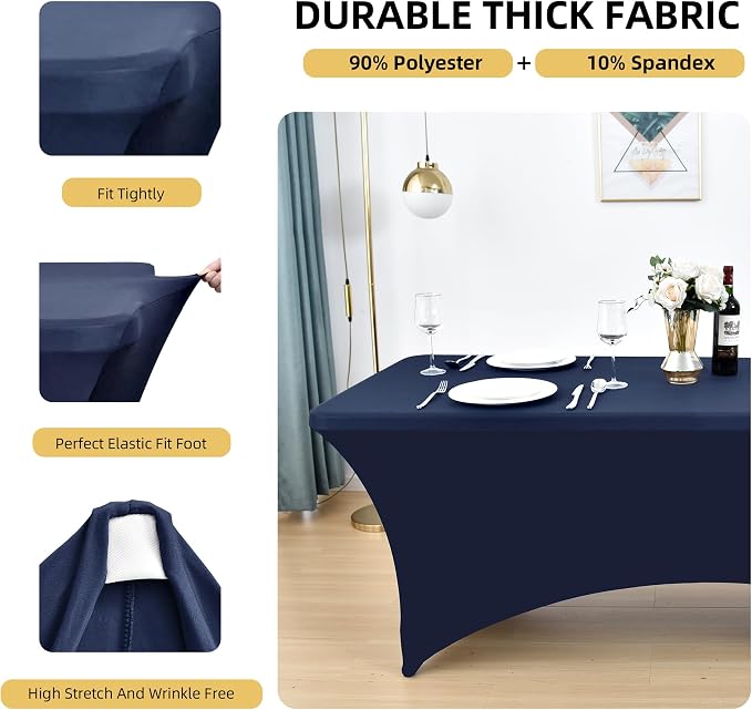 10-Pack 6ft Spandex Table Covers - Image 2