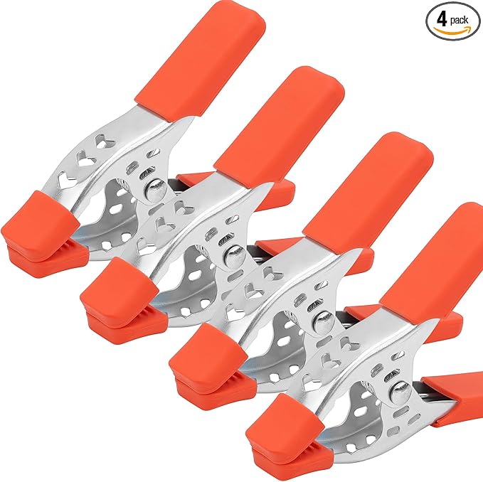 HORUSDY 4-Piece 8" inch Spring Clamp, Heavy Duty Spring Metal Spring Clamps, 3.4"-inch Jaw opening