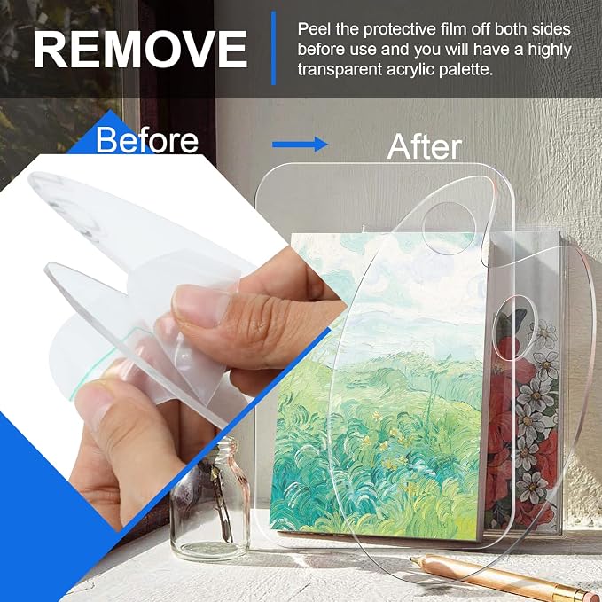 3pcs Acrylic Paint Palette Clear Art Palette - Image 3