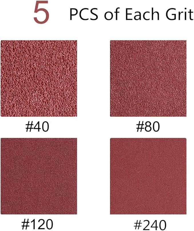 4x24 Sanding Belts for Belt Sander 4 x 24,5 Each of 40 80 120 240 Grits Aluminum Oxide Belt Sander Paper, 20 Pack