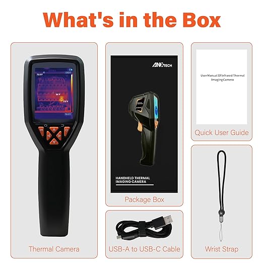 Handheld Thermal Camera, 320x240 Super Resolution, Mini Thermal Imager with -4°F~1022°F, 25 Hz, 120x90 IR Resolution Infrared Imager with PC Analysis for Home Inspection HVAC Maintenance