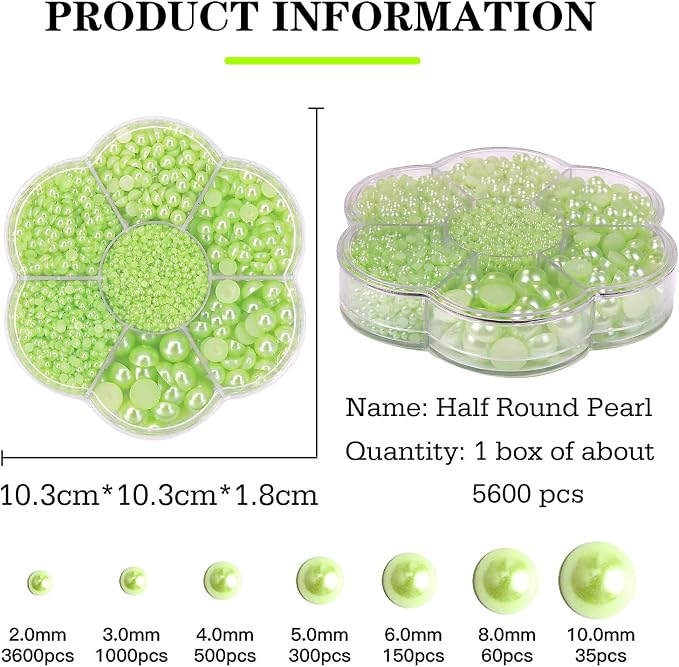 5600PCS Half Round Pearls Flatback Imitation Pearls - Image 2