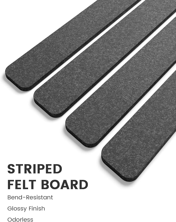 Fluxynara Cork Board Alternative Felt Strip Board 5-Pack 13"x2", Office Pin - Image 3