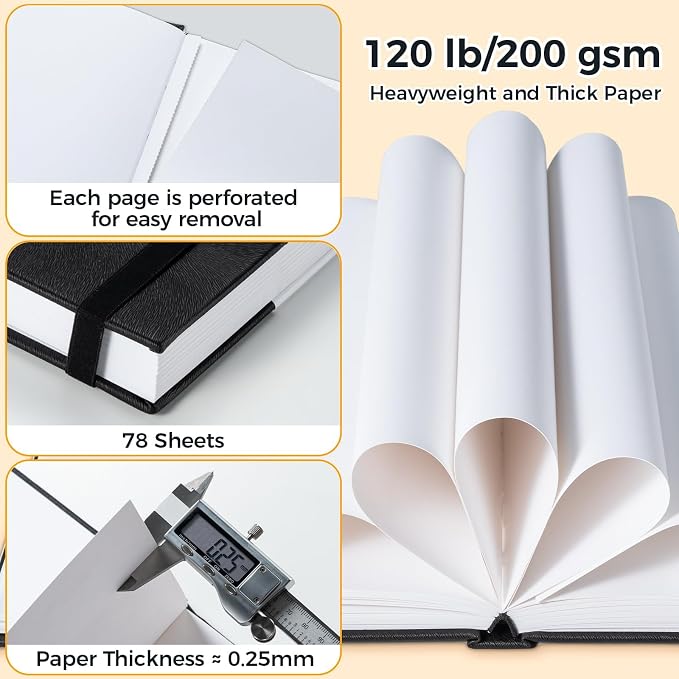 Ohuhu Marker Pads Art Sketchbook, 120 LB/200 GSM Drawing Papers, 78 Sheets/156 - Image 8