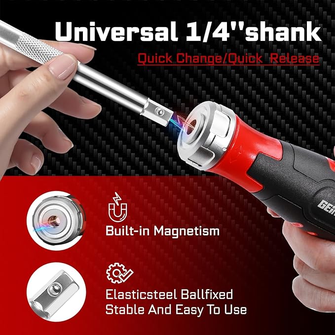 53Pieces Ratcheting Screwdriver Set, 12-in-1 1/4" Hex Shaft Magnetic Screwdriver Quick-Load Screwdriver Bits/Sockets and Adapter Multi-bit Screw Driver Repair Tool