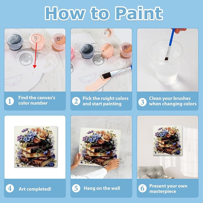 hkejoi Books Paint by Numbers Kit - Image 8