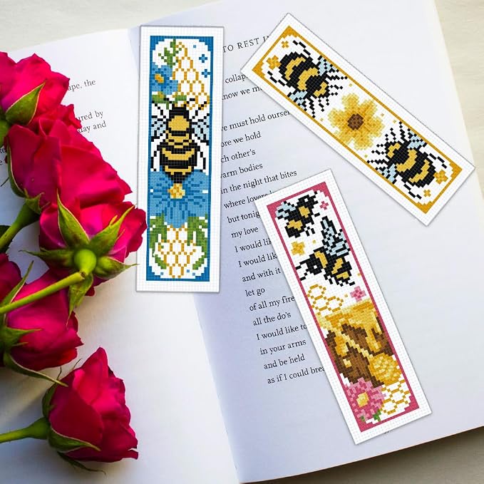 ORIGACH 6 Set Bees Cross Stitch Bookmark Kit - Image 6