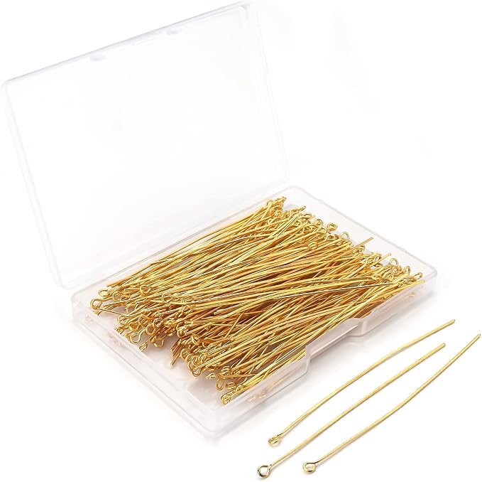 200 Pcs 70mm/2.76 Inch 21 Gauge Eye Pins by Yumttero