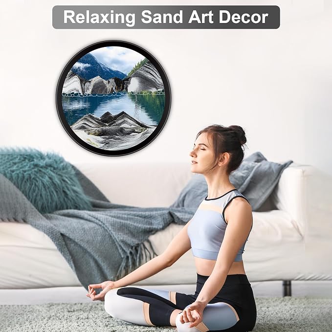 Mtadmai 24" Moving Sand Art, 3D Sand Art Pictures Deep Sea Sandscape Living - Image 3