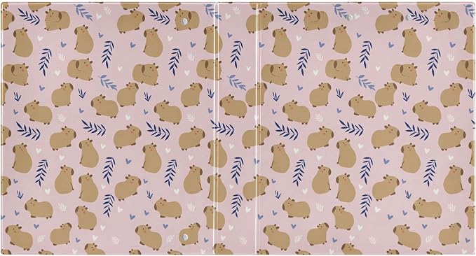 Cute Capybara Round Ring Binders 1.5 Inch Flowers Strawberry Doodle Pattern 3 - Image 2