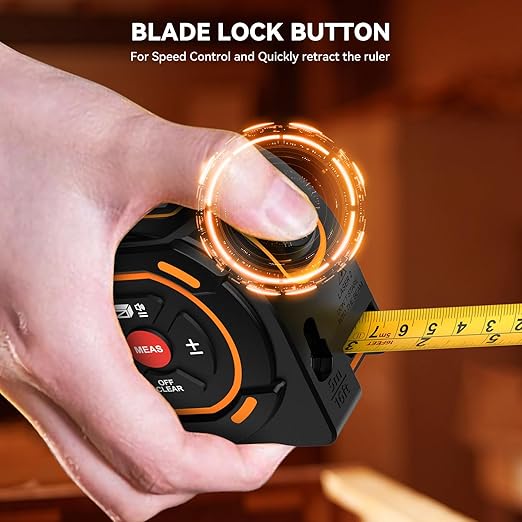 Digital Laser Tape Measure with Type-C Charging, 131-ft Laser Measuring Tape & 16-ft Tape Measure 2-in-1 Tools, M/in/ft Units Pythagorean, Area Volume Measuring, Self-Locking Tape, for DIY Woodworker