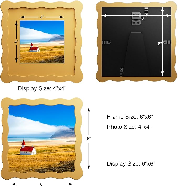 6x6 Wavy Picture Frame With Mat - Image 3