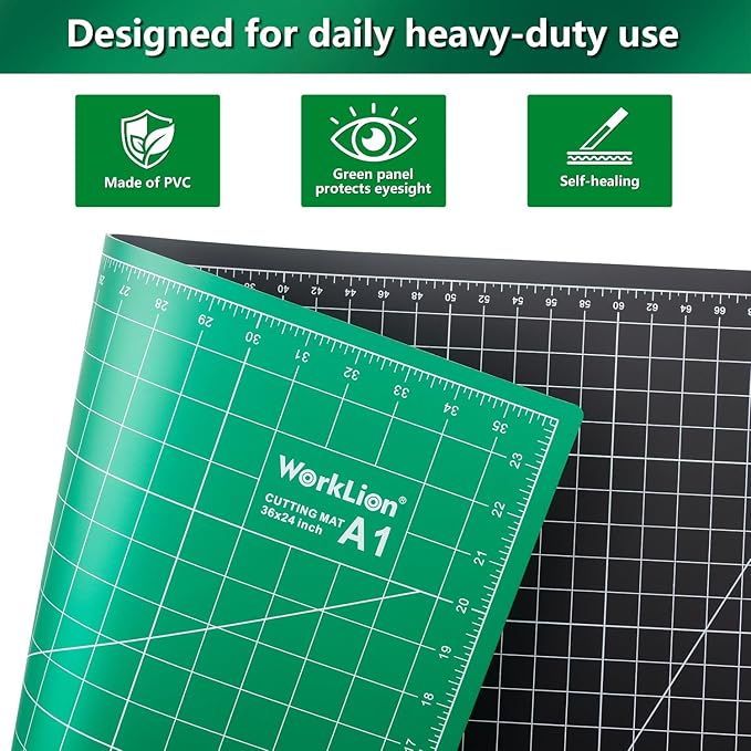 WORKLION Self Healing Cutting Mat: 24 x 36 inch Large Double Sided 5-Layer - Image 2
