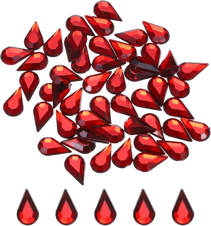 MECCANIXITY 50PCS Flat Back Acrylic Teardrop Gems 6x10mm Artificial Rhinestones by MECCANIXITY