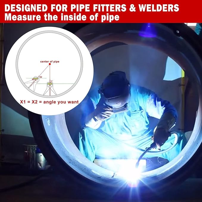 Pipe Center Finder, Stainless Steel Safety Pipe Marker Centering Tool Adjustable Center Finder Tool Upgraded Pipe Fitter Tools for Marking and Positioning Diameter Pipe