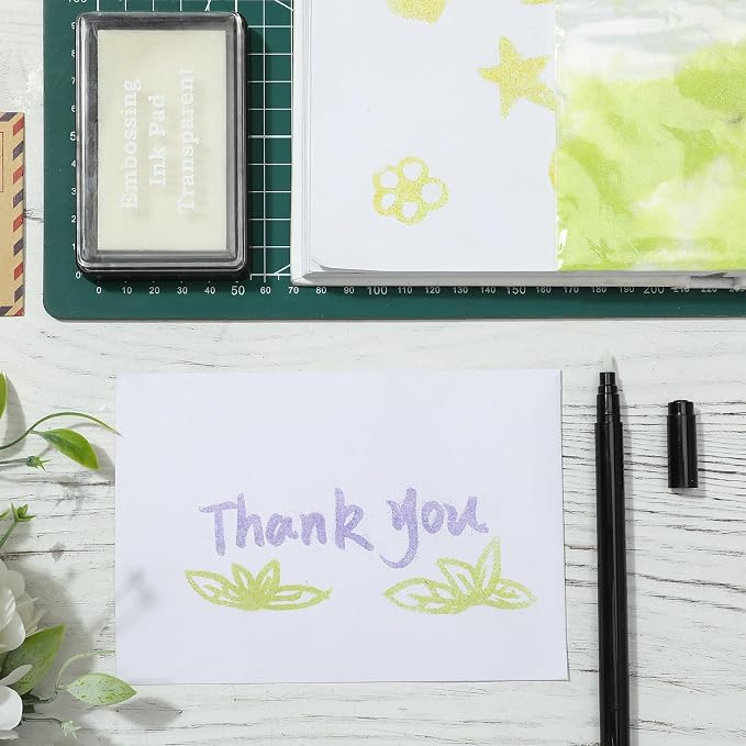 LemonSecret 4 Pcs Emboss It Kit Included 2 Clear Embossing Ink Pad 2 Embossing - Image 6