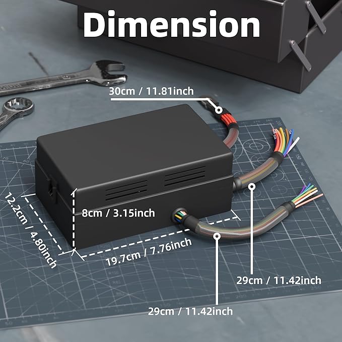 DaierTek Relay Box 12V 10 Way Relay Block and 10 Way ATC/ATO Blade Fuse Panel Pre-Wired Dustproof Fuse Relay Box for Automotive Car Marine Boat